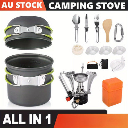 Camping Cookware Set with Foldable Pot & Skillet