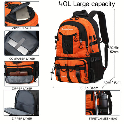 Large Capacity Travel Backpack with Chest Bag