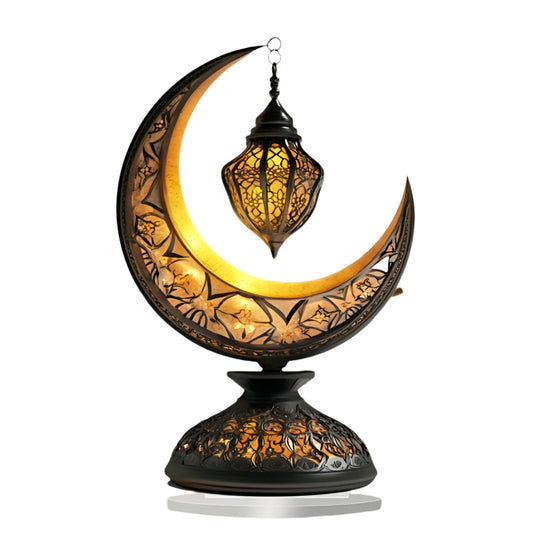Crescent Moon Lantern Tabletop Acrylic Decor for Ramadan