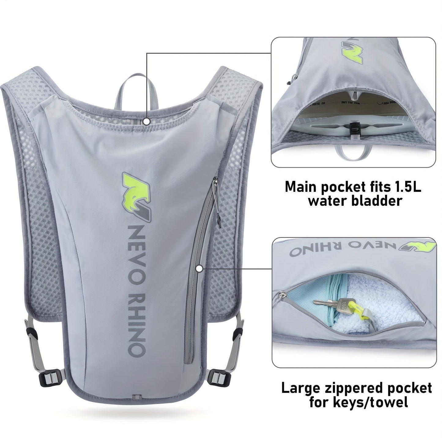 5.5L Running Hydration Vest with 1.5L Bladder