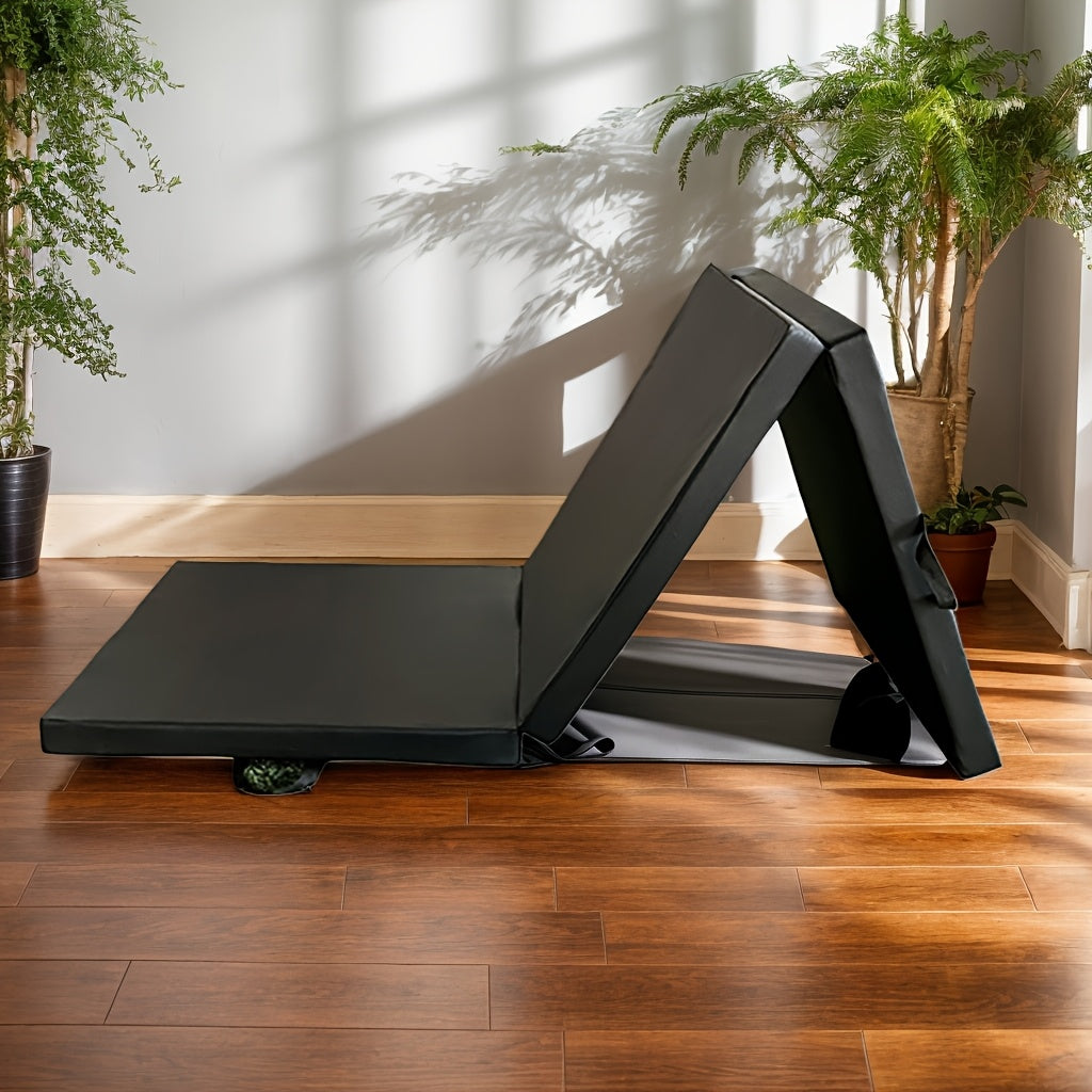 Tri-Fold PU Yoga Exercise Mat with Handle