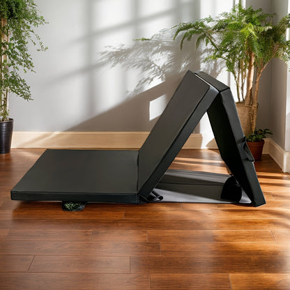 Tri-Fold PU Yoga Exercise Mat with Handle