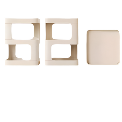 Tiered Shelf Bedside Table - White