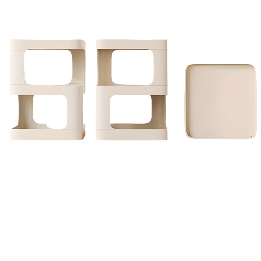 Tiered Shelf Bedside Table - White