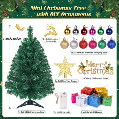 Desktop Christmas Tree with Lights