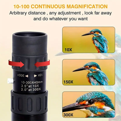 10-300X Zoom HD Portable Monocular - Professional Telescope