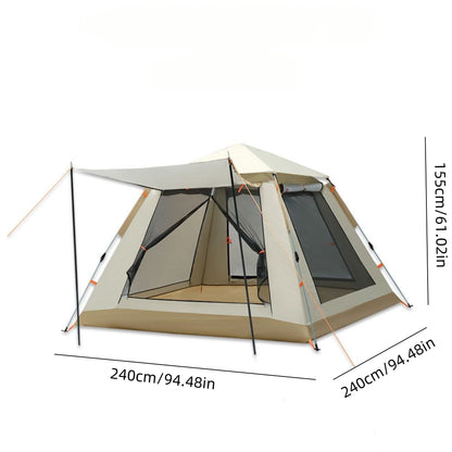 8-Person Family Camping Tent with Canopy Setup