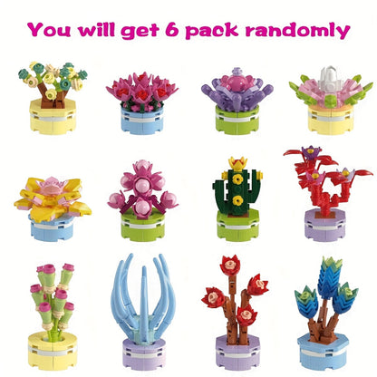 6-Pack Easter Plant Building Blocks Toys for Kids