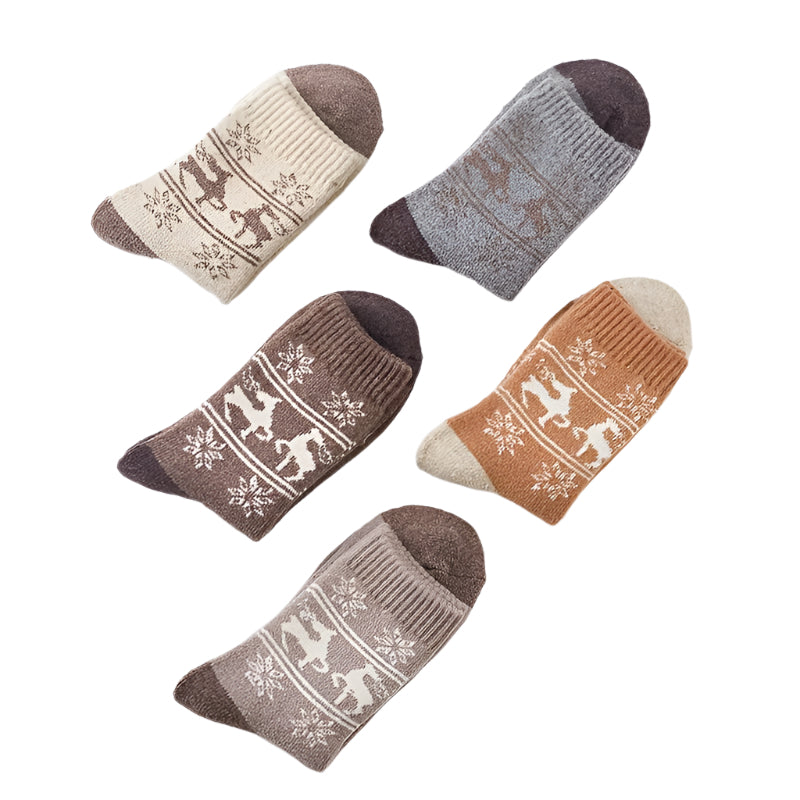 Women's Warm Wool Knit Socks (5-Pair Pack)
