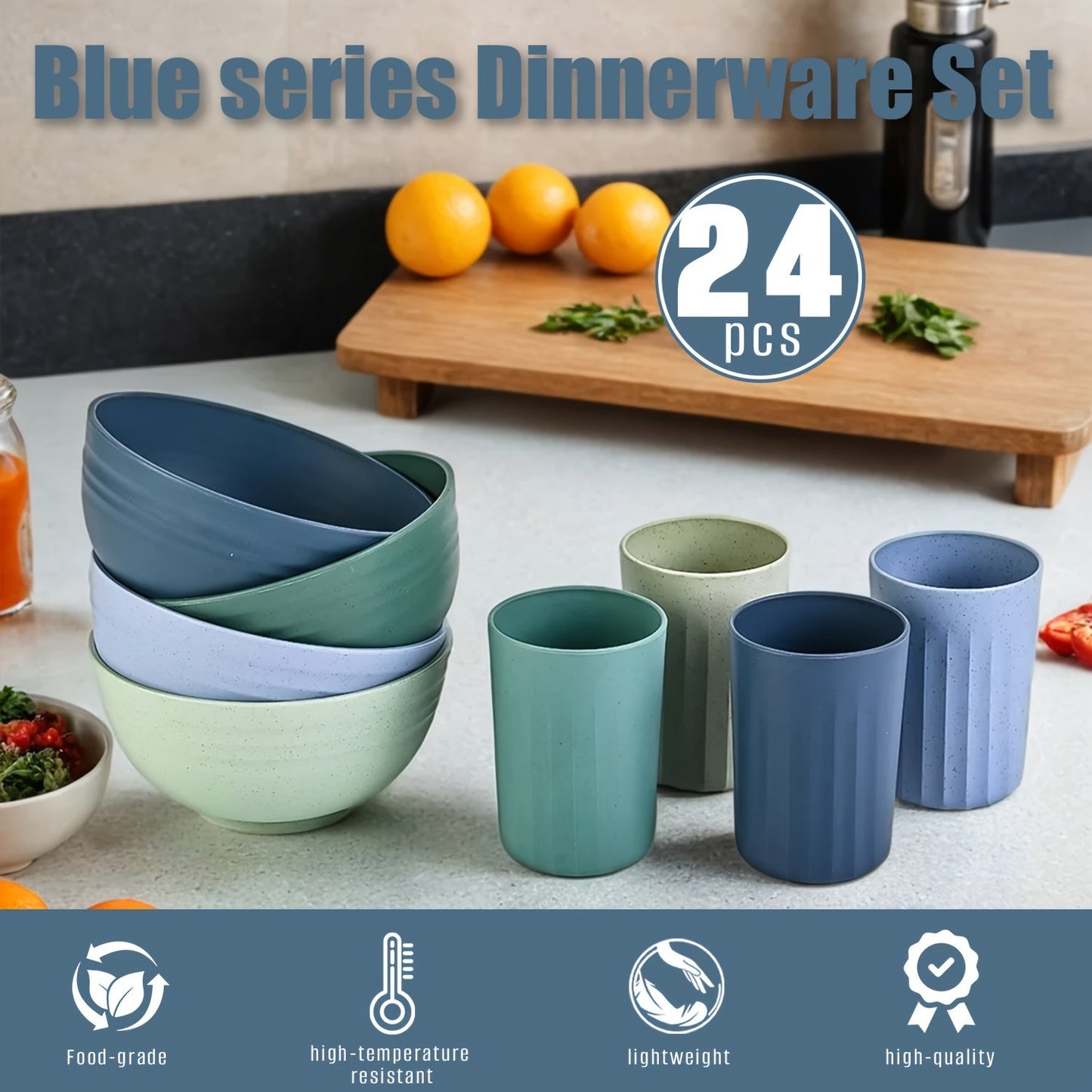 Colorful Plastic Camping Cutlery Set (24pcs)