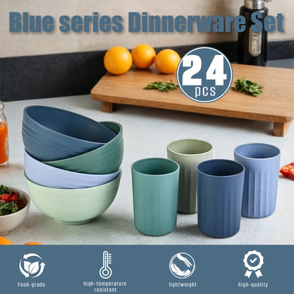 Colorful Plastic Camping Cutlery Set (24pcs)