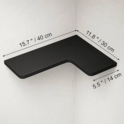 Contemporary Black Corner Floating Shelves - Set of 3
