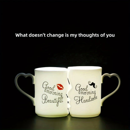 2pcs Kissing Ceramic Couple Mugs
