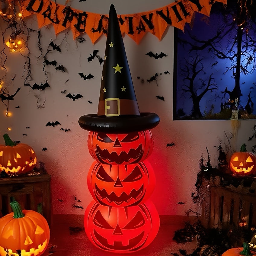 Glow-in-the-Dark Inflatable Pumpkin Scarecrow Decoration
