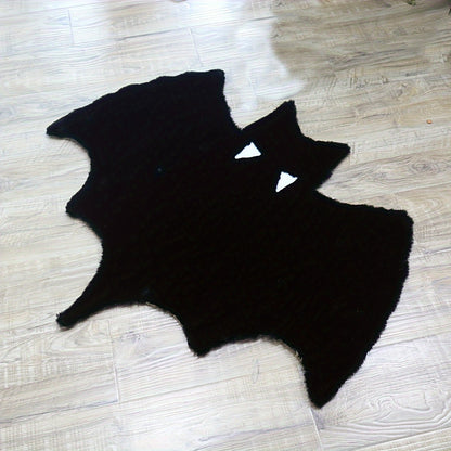 Black Bat-Themed Area Rug