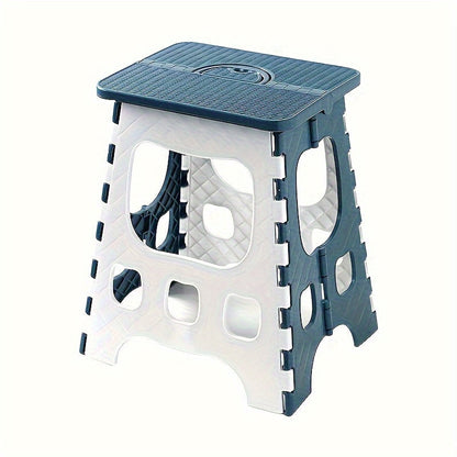Folding Stool Portable Plastic Chair Blue