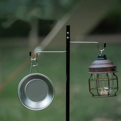 Portable Folding Lamp Pole - Lightweight Collapsible Aluminum Lantern Stand