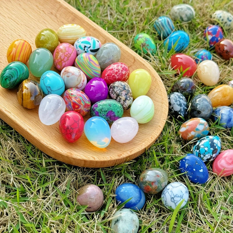 20pcs Natural Polished Stone Chakra Egg Crystal Set