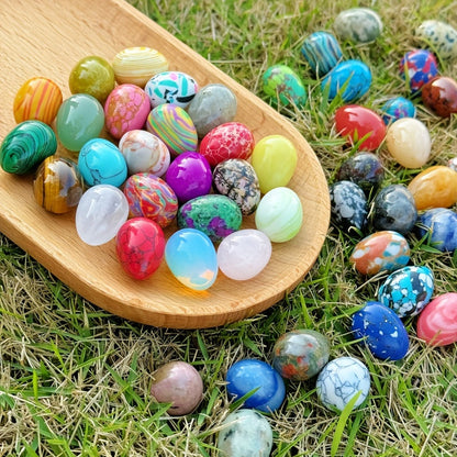 20pcs Natural Polished Stone Chakra Egg Crystal Set