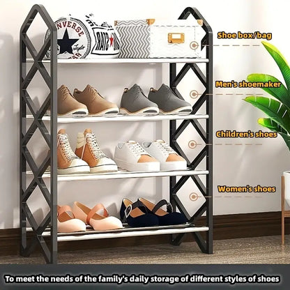 Elegance meets organization with this innovative dustproof shoe rack