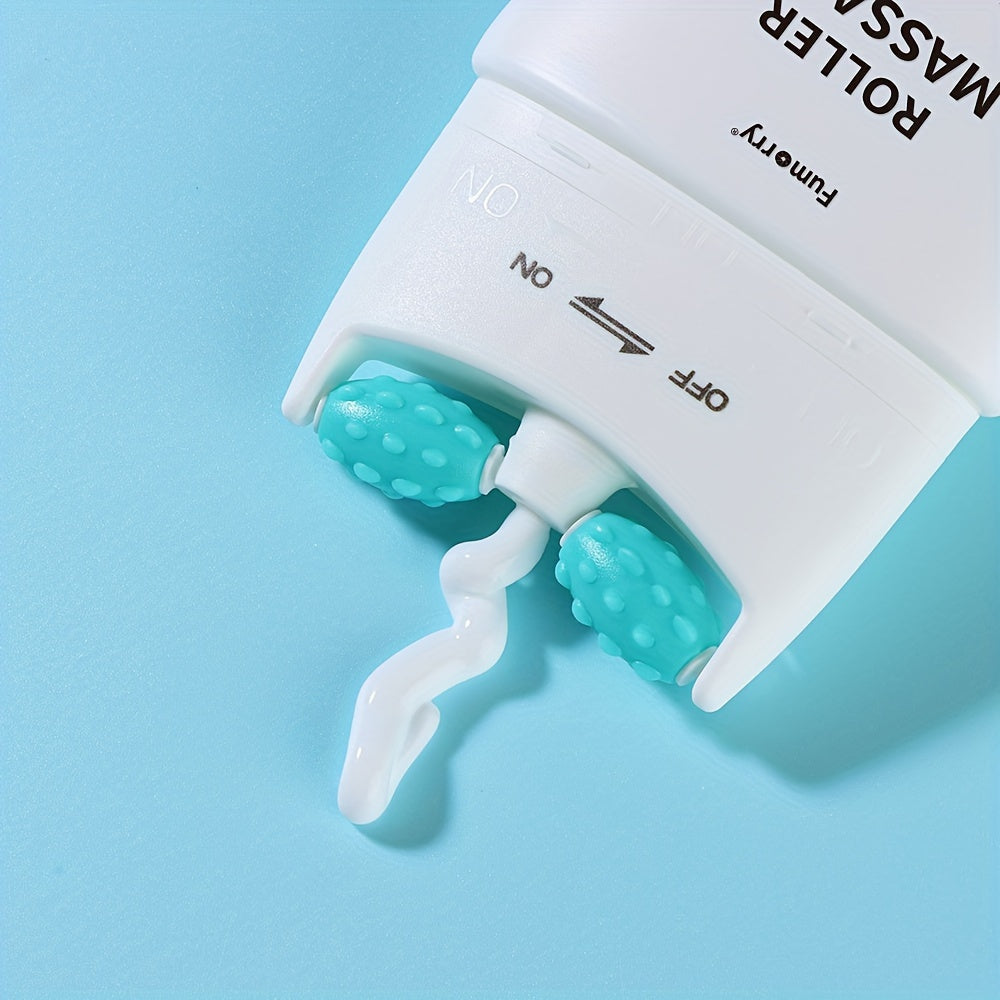 Firming Neck Massage Cream with Roller for Women - White