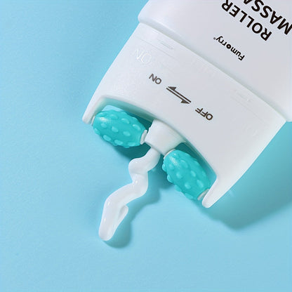 Firming Neck Massage Cream with Roller for Women - White