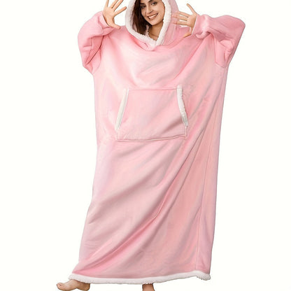 Oversized Hooded Fleece Blanket for Adults