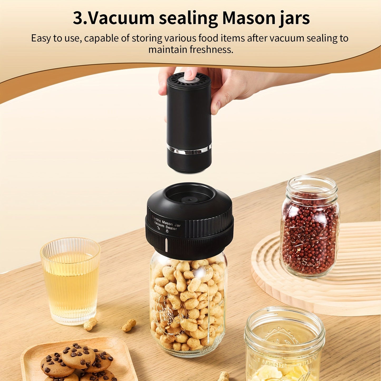 Mason Jar Rechargeable Vacuum Sealer Kit (30-in-1)