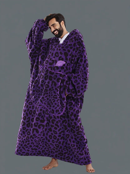 Leopard Print Fleece Hoodie