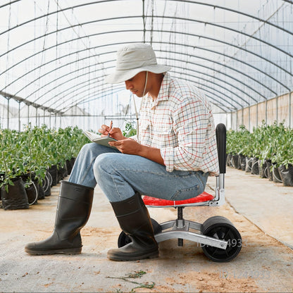Garden Cart with Wheels Adjustable Swivel Seat