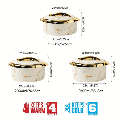 Golden Thermal Food Warmer Set (3pcs)