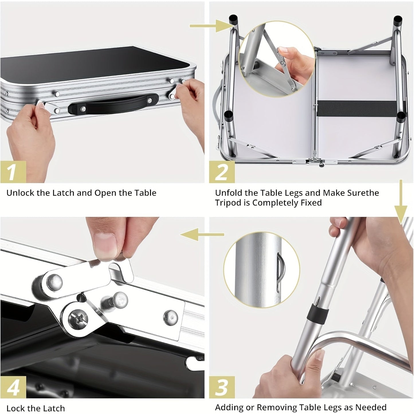 Folding Camping Table Adjustable Height