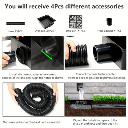 Flexible Rain Gutter Downspout Extension Kit