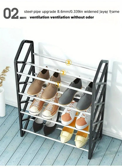 Elegance meets organization with this innovative dustproof shoe rack