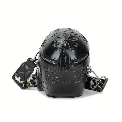 Chic Punk Skull Head Shoulder Bag - Black