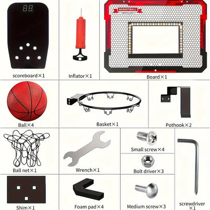 Glow Hoops: Interactive LED Basketball Hoop Set for Kids