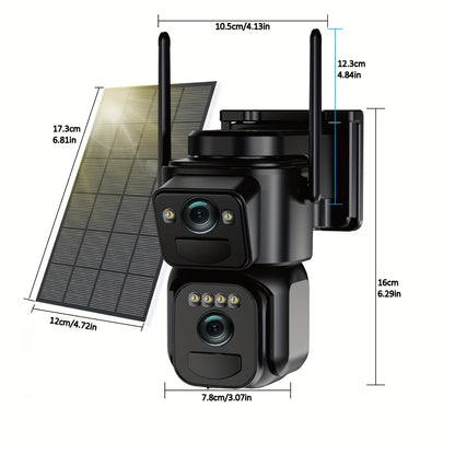 Security Camera with LED Spotlight with 360° Solar LED