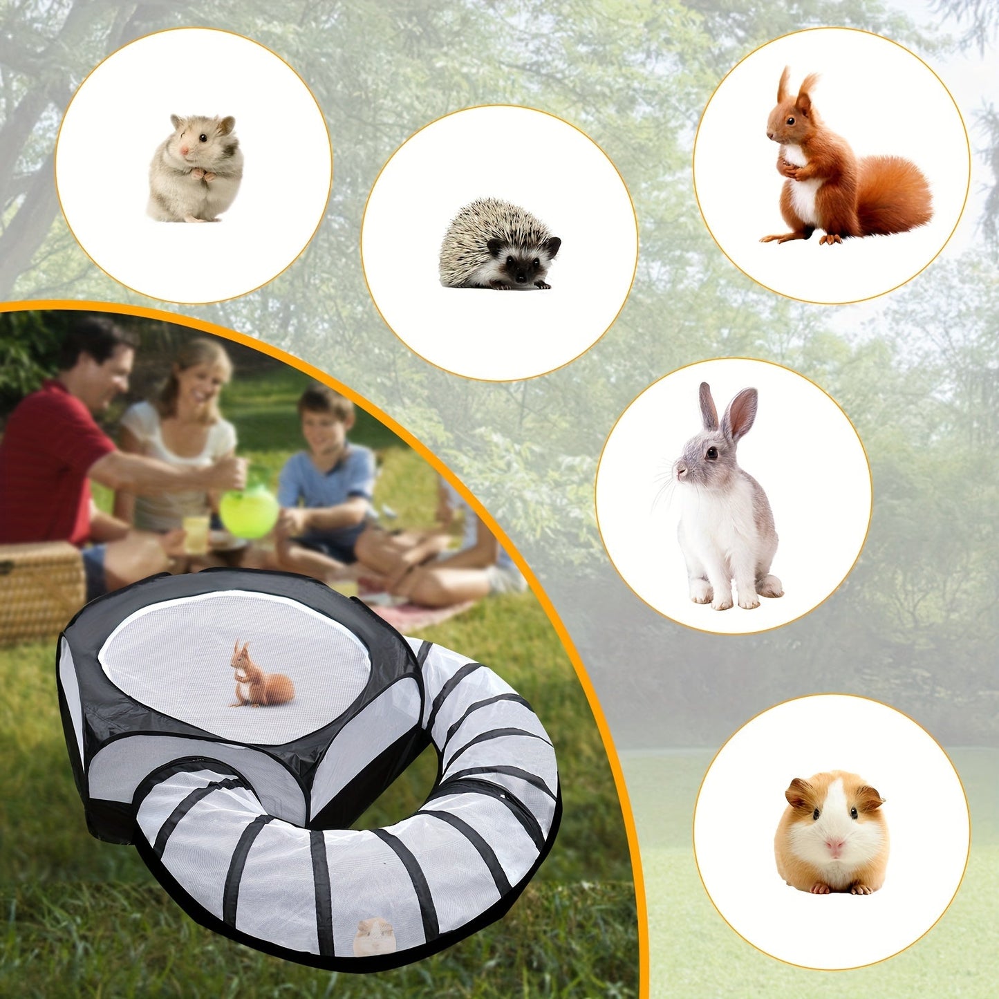 Small Animal Playpen with Tunnel
