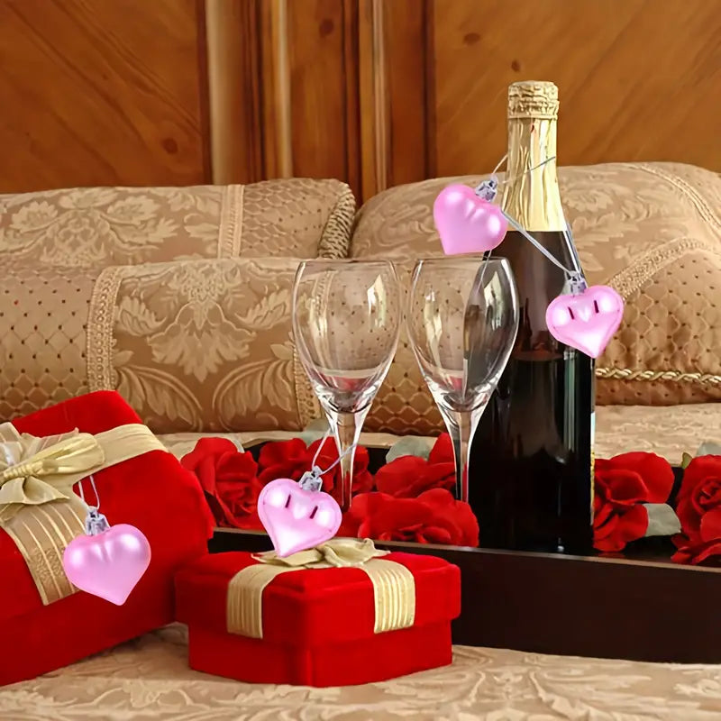 36-Piece Heart Shaped Ornaments Set – Pink & Red