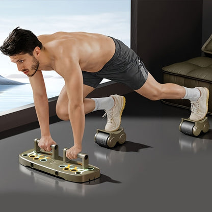 Automatic Rebound Ab Wheel Core Trainer with Support