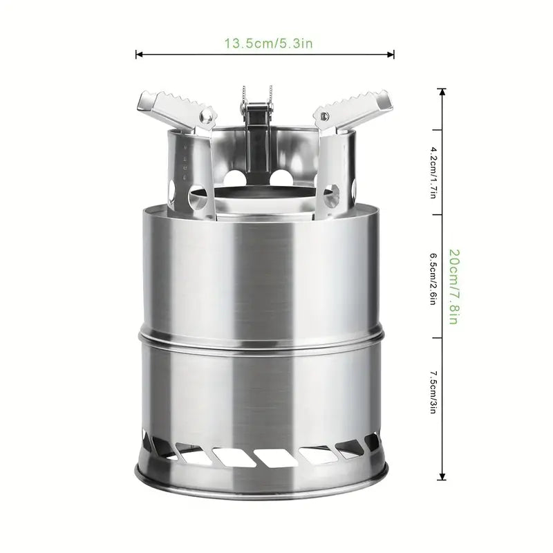 Portable Stainless Steel Firewood Stove for Outdoor Camping