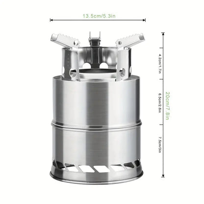 Portable Stainless Steel Firewood Stove for Outdoor Camping