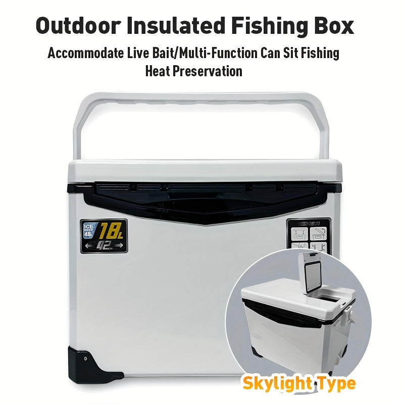 Slip-Resistant Fishing Cooler Box with Bait Compartment (32L)