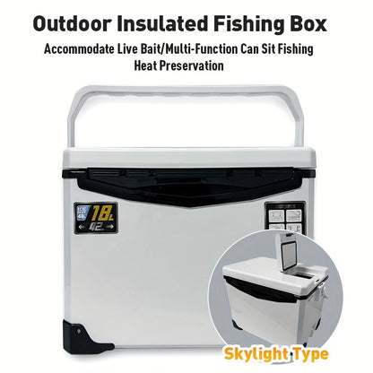 Slip-Resistant Fishing Cooler Box with Bait Compartment (32L)