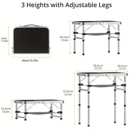 Folding Camping Table Adjustable Height