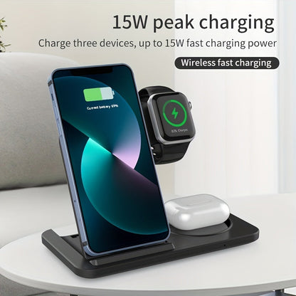 3-in-1 Fast Wireless Charger for iPhone & Apple Devices