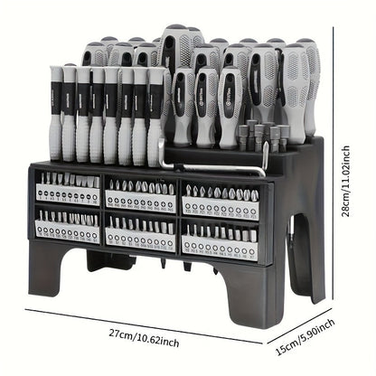 100-Piece Magnetic Screwdriver Set with Rack