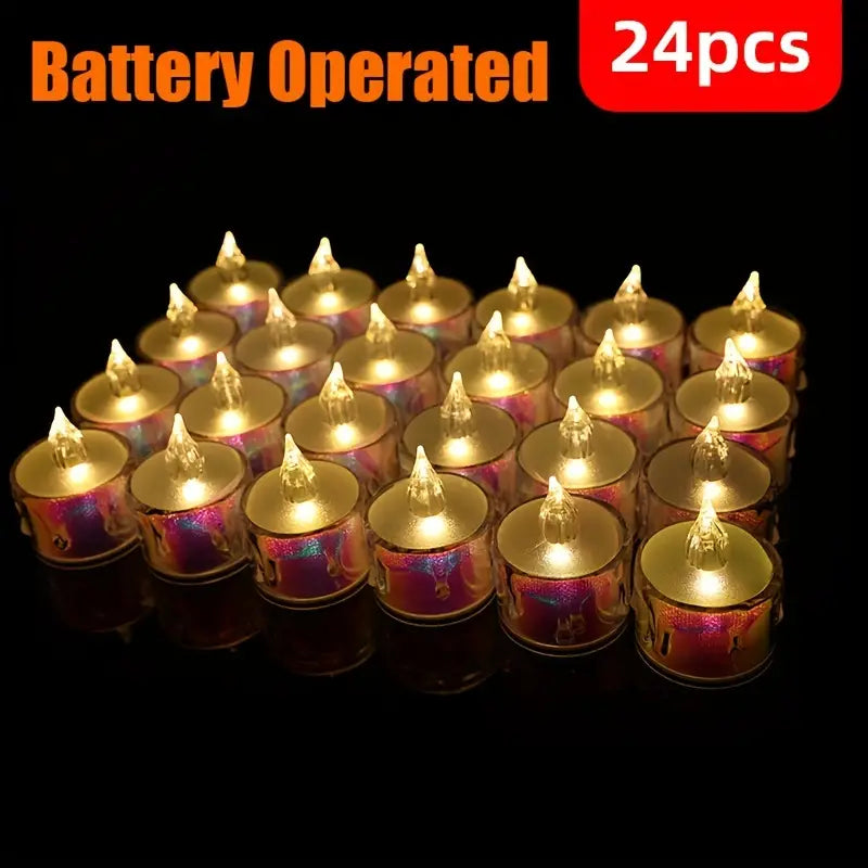 Radiant Glow: Set of 24 LED Electronic Candles