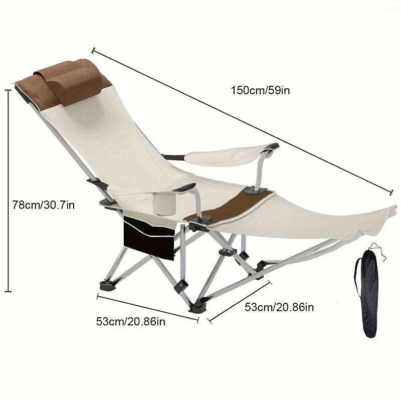 Iron Beach Chair Folding Outdoor Recliner