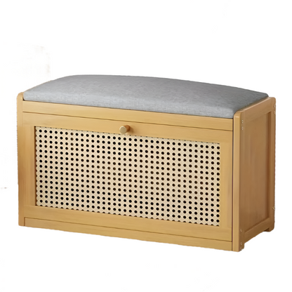 70cm Bamboo Shoe Rack Bench - Seat and Storage